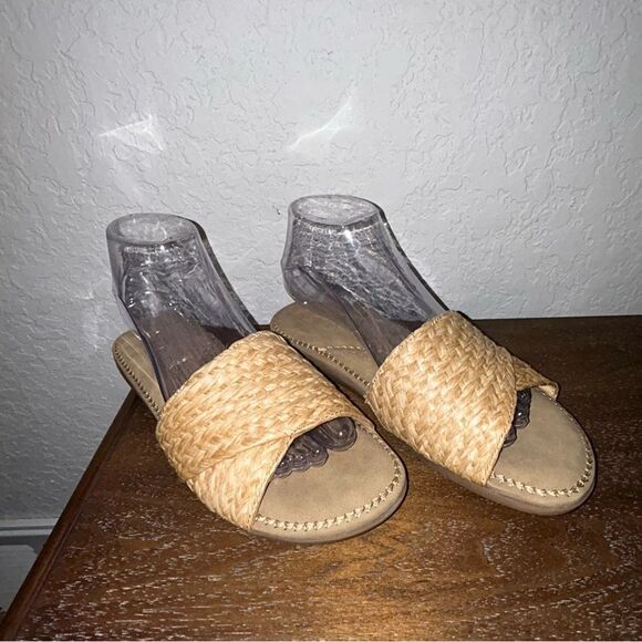 Cliffs White Mountain Raffia Flawless Slip On Slide Sandal Shoes - Picture 2 of 9